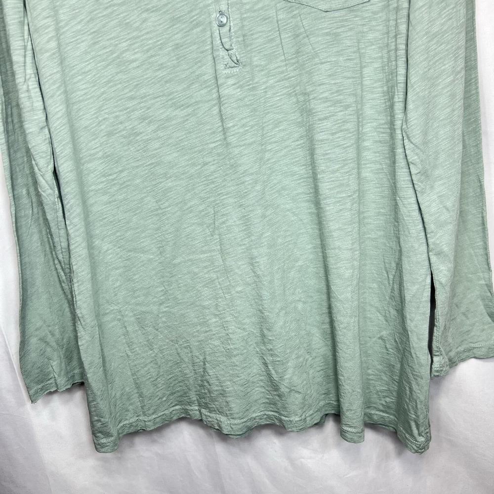 Soft Surroundings Women’s Henley Top Long-Sleeve T-Shirt XL Green Lightweight - Picture 3 of 10